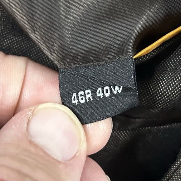 Lineage 46R Sport Coat Brown Three Button Lined Double Vented Poly Rayon Blend - Picture 4 of 8